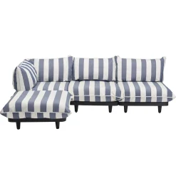 Fatboy Gartensofa 4-Sitzer Paletti Set Textil Blau / Armlehne Links - L 280 X 190 Cm - Blau Gestreift Clearance
