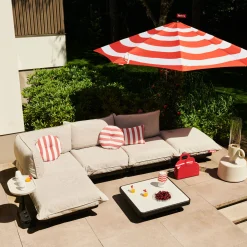 Fatboy Gartensofa 4-Sitzer Paletti Set Textil Weis / Armlehne Links - L 280 X 190 Cm - Sahara Best Sale