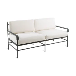 Unopiu Gartensofa 2-Sitzer Toscana Metall Textil Weis Grau Schwarz / L 161 Cm - Eisen & Stoff - Graphitgrau Cheap