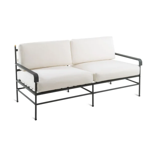 Unopiu Gartensofa 2-Sitzer Toscana Metall Textil Weis Grau Schwarz / L 161 Cm - Eisen & Stoff - Graphitgrau Cheap