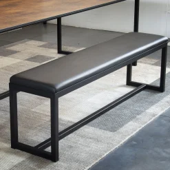 Zeus Gepolsterte Bank Big Brother Leder Schwarz / L 160 Cm - Leder - Kupfer-Schwarz - Schwarz Online