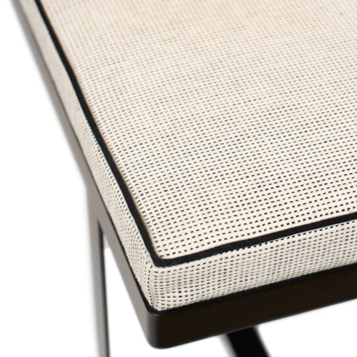 Maison Sarah Lavoine Gepolsterte Bank Gaspard Dandy Textil Schwarz Beige / Baumwolle & Leinen - L 140 Cm - Naturfarben - Schwarz Outlet