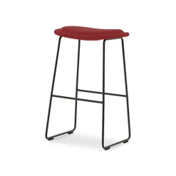 Cappellini Gepolsterter Barhocker Hi Pad Textil/ Jasper Morrison, 1999 -  H 70 Cm / Stoff - Rot Hot