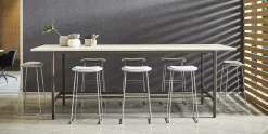 Cappellini Gepolsterter Barhocker Hi Pad Textil/ Jasper Morrison, 1999 -  H 70 Cm / Stoff - Rot Hot