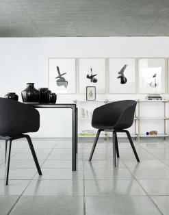 Hay Gepolsterter Sessel About A Chair Aac23 Leder Holz / Leder - 4-Beinig - Schwarz Fashion