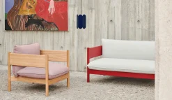 Hay Gepolsterter Sessel Arbour Textil Holz Beige / Stoff & Holz - Beige - Eiche Natur Best Sale