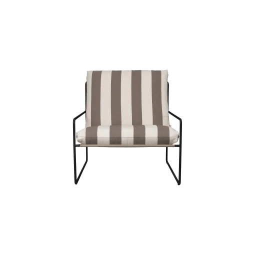 Ferm Living Gepolsterter Sessel Desert Stripe Textil Braun - Raye Chocolat - Schwarz Shop