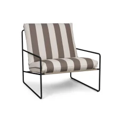 Ferm Living Gepolsterter Sessel Desert Stripe Textil Braun - Raye Chocolat - Schwarz Shop