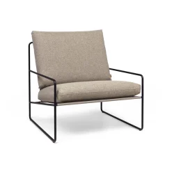 Ferm Living Gepolsterter Sessel Desert Dolce Textil Beige / Innenbereich-Außenbereich - Dunkler Sand - Schwarz Best