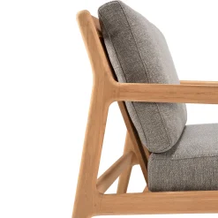 Ethnicraft Gepolsterter Sessel Jack Outdoor Textil Holz Braun Beige / Teakholz & Stoff - Mokka - Teak Fashion