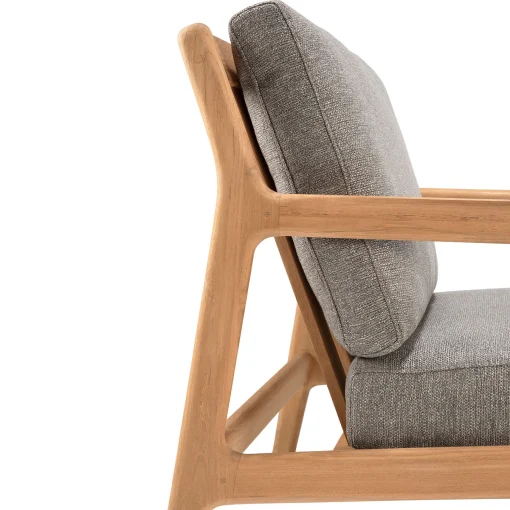 Ethnicraft Gepolsterter Sessel Jack Outdoor Textil Holz Braun Beige / Teakholz & Stoff - Mokka - Teak Fashion