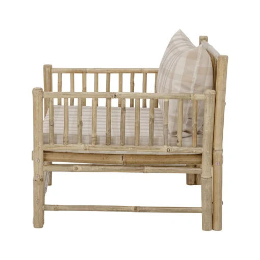 Bloomingville Gepolsterter Sessel Korfu Textil Beige Holz Natur / Bambus & Stoff - Bambus - Beige Store