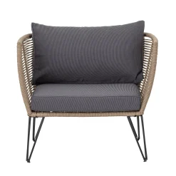 Bloomingville Gepolsterter Sessel Mundo Textil Grau Beige / Pvc-Bander - Dunkelgrau - Taupe Flash Sale