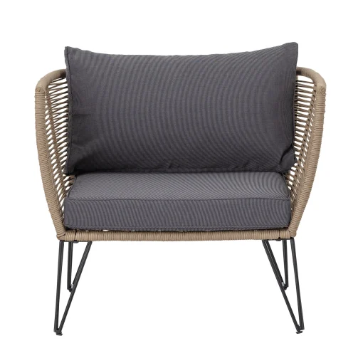 Bloomingville Gepolsterter Sessel Mundo Textil Grau Beige / Pvc-Bander - Dunkelgrau - Taupe Flash Sale