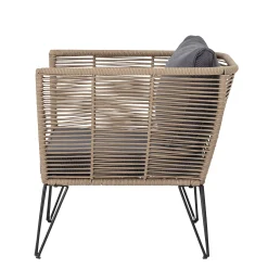 Bloomingville Gepolsterter Sessel Mundo Textil Grau Beige / Pvc-Bander - Dunkelgrau - Taupe Flash Sale