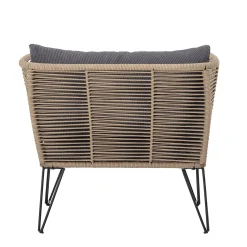 Bloomingville Gepolsterter Sessel Mundo Textil Grau Beige / Pvc-Bander - Dunkelgrau - Taupe Flash Sale