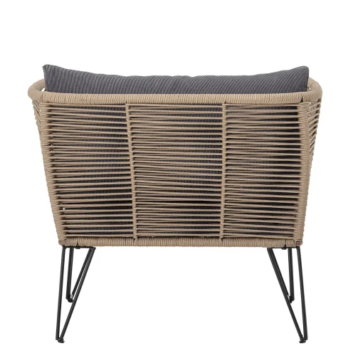 Bloomingville Gepolsterter Sessel Mundo Textil Grau Beige / Pvc-Bander - Dunkelgrau - Taupe Flash Sale