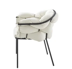 Cinna Gepolsterter Sessel Serpentine Textil Beige - Kohle - Naturfarben Cheap