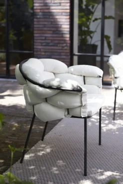 Cinna Gepolsterter Sessel Serpentine Textil Beige - Kohle - Naturfarben Cheap