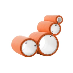 Cappellini Gepolsterter Sessel Tube Textil/ Joe Colombo, 1969 - Veranderbar - Orange - Weis Best