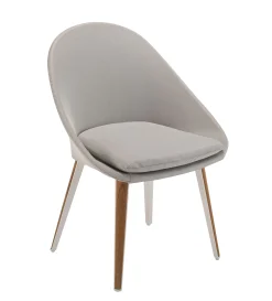 Vlaemynck Gepolsterter Sessel Vanity Textil Grau / Textil & Teakholz - Hellgrau - Teak - Weis Discount