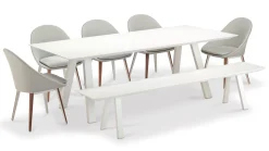 Vlaemynck Gepolsterter Sessel Vanity Textil Grau / Textil & Teakholz - Hellgrau - Teak - Weis Discount