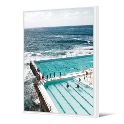 PODEVACHE Gerahmte Leinwand Bondi Beach Textil / 80 X 120 Cm - Blau Cheap