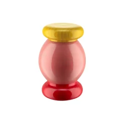 Alessi Gewurzmuhle / By Ettore Sottsass - H 11 Cm Holz/ 100 Values Collection - Gelb - Rosa - Rot Fashion