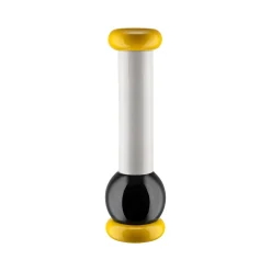 Alessi Gewurzmuhle / By Ettore Sottsass - H 23 Cm Holz/ 100 Values Collection - Gelb - Schwarz - Weis Fashion