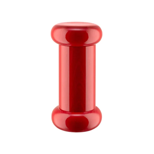Alessi Gewurzmuhle / By Ettore Sottsass - H 15 Cm Holz/ 100 Values Collection - Rot Hot