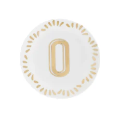 Bitossi Home Glasteller Lettering Keramik Weis Gold O 12 Cm / Buchstabe O - Gold - Weis Best