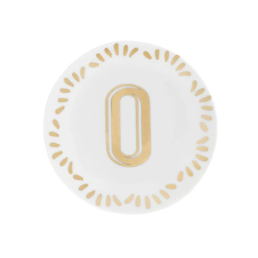 Bitossi Home Glasteller Lettering Keramik Weis Gold O 12 Cm / Buchstabe O - Gold - Weis Best