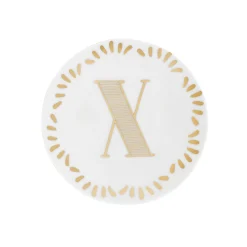 Bitossi Home Glasteller Lettering Keramik Weis Gold O 12 Cm / Buchstabe X - Gold - Weis Shop