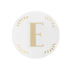 Bitossi Home Glasteller Lettering Keramik Weis Gold O 12 Cm / Buchstabe E - Gold - Weis Hot