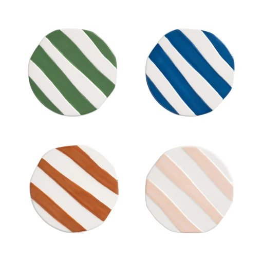 & klevering Glasuntersetzer Oblique Keramik / 4Er-Set - Keramik - Bunt Discount