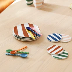 & klevering Glasuntersetzer Oblique Keramik / 4Er-Set - Keramik - Bunt Discount