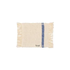 Ferm Living Glasuntersetzer Savor Textil Weis Blau / Bio-Baumwolle - 4Er-Set - Blau - Gebrochen Weis Hot