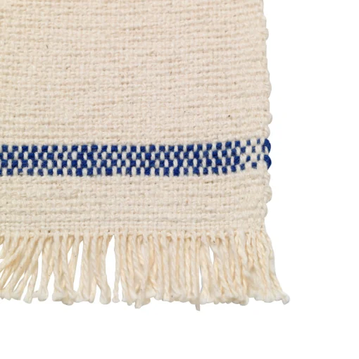 Ferm Living Glasuntersetzer Savor Textil Weis Blau / Bio-Baumwolle - 4Er-Set - Blau - Gebrochen Weis Hot