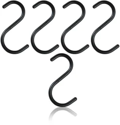 Nomess Haken S-Hook Small Metall/ H 10 Cm - 5Er Set - Schwarz Hot
