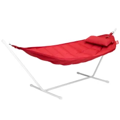 Fatboy Hangematte Mit Gestell Headdemock Superbe Textil Rot / Olefine-Stoff Rot & Gestell Grau - Mit Kissen - Hellgrau - Rot Best Sale