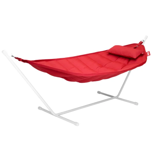 Fatboy Hangematte Mit Gestell Headdemock Superbe Textil Rot / Olefine-Stoff Rot & Gestell Grau - Mit Kissen - Hellgrau - Rot Best Sale