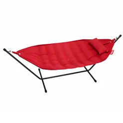 Fatboy Hangematte Mit Gestell Headdemock Deluxe Textil Rot / Olefine-Stoff Rot & Gestell Schwarz - Mit Kissen & Hulle - Rot - Schwarz Flash Sale