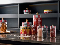 Alessi Hermetisch Verschliesbares Glas Circus Glas Weis Rot / 2Er-Set - 14 Cl - Fur Gewurze - Rot - Weis Fashion