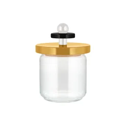 Alessi Hermetisch Verschliesbares Glas / By Ettore Sottsass - 75 Cl Glas Holz/ 100 Values Collection - Gelb - Transparent Fashion