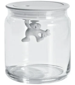 Alessi Hermetisch Verschliesbares Glas Gianni A Little Man Holding On Tight Glas Plastikmaterial Luftdicht - 70 Cl - Weis Cheap