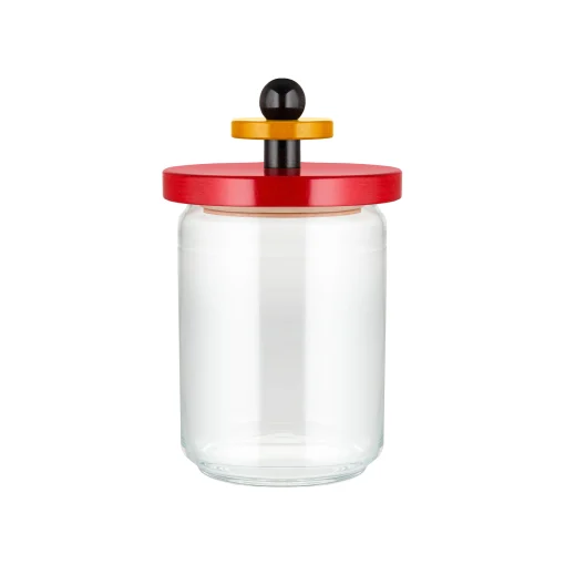 Alessi Hermetisch Verschliesbares Glas / By Ettore Sottsass - 100 Cl Glas Holz/ 100 Values Collection - Rot - Transparent Online