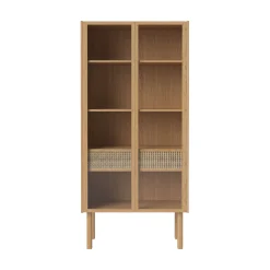 Bolia Highboard Cana High Faser Holz Natur / B 82 X H 172 Cm - Eiche & Rattangeflecht - Eiche Natur - Rattan Natur Store