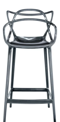 Kartell Hochstuhl Masters Plastikmaterial Grau Silber Metall / H 65 Cm - Metallic - Titan Clearance