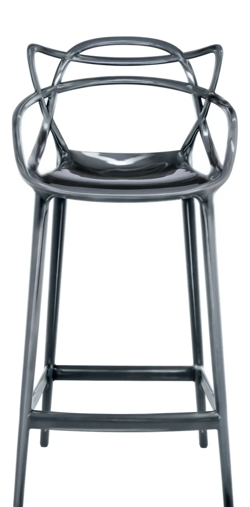 Kartell Hochstuhl Masters Plastikmaterial Grau Silber Metall / H 65 Cm - Metallic - Titan Clearance