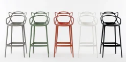 Kartell Hochstuhl Masters Plastikmaterial Grau Silber Metall / H 65 Cm - Metallic - Titan Clearance